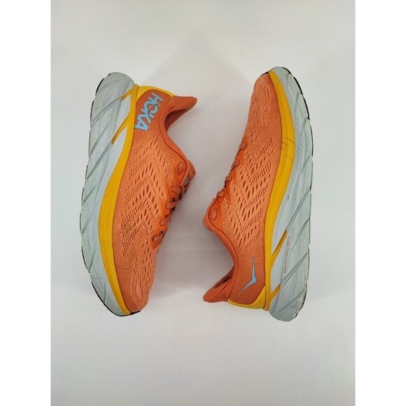 Hoka One One Women's Clifton 8 Orange Running Training Shoes Size 9D US - Picture 6 of 11